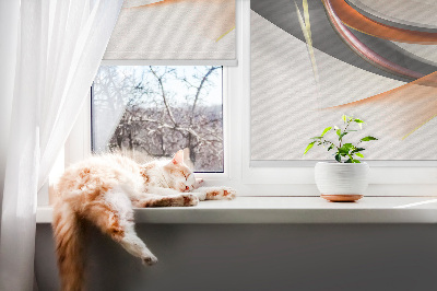 Rolgordijn voor het raam Oranje lijnpatroon