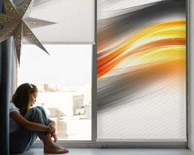 Rolgordijn voor het raam Oranje golven