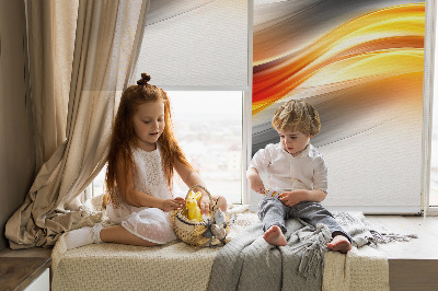 Rolgordijn voor het raam Oranje golven