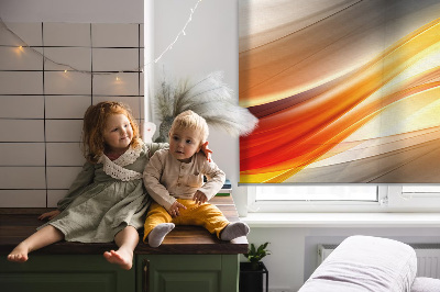 Rolgordijn voor het raam Oranje golven