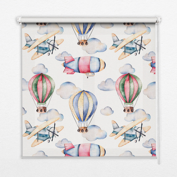 Rolgordijn voor het raam Luchtschepen en ballonnen