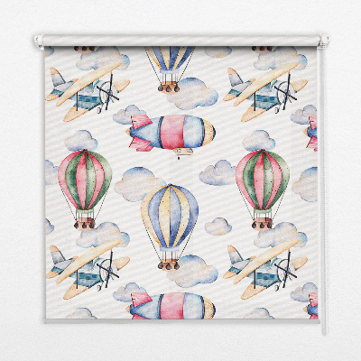 Rolgordijn voor het raam Luchtschepen en ballonnen