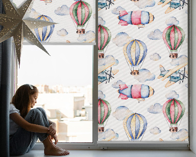 Rolgordijn voor het raam Luchtschepen en ballonnen