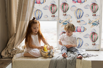 Rolgordijn voor het raam Luchtschepen en ballonnen