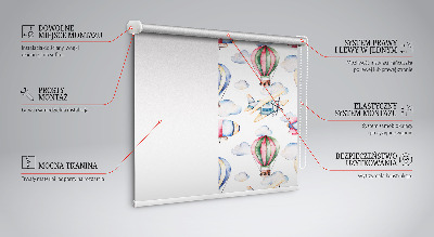Rolgordijn voor het raam Luchtschepen en ballonnen