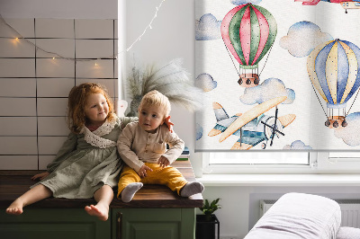 Rolgordijn voor het raam Luchtschepen en ballonnen