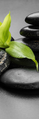 Rolgordijn voor het raam Orchidee op de stenen