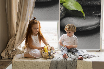 Rolgordijn voor het raam Orchidee op de stenen