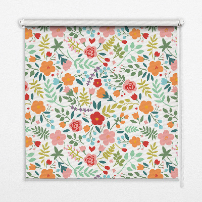 Rolgordijn voor het raam Geschilderde bloemen