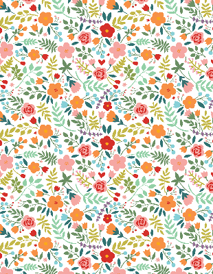 Rolgordijn voor het raam Geschilderde bloemen