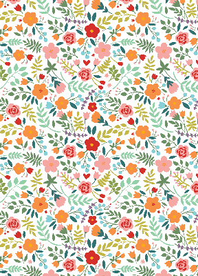 Rolgordijn voor het raam Geschilderde bloemen