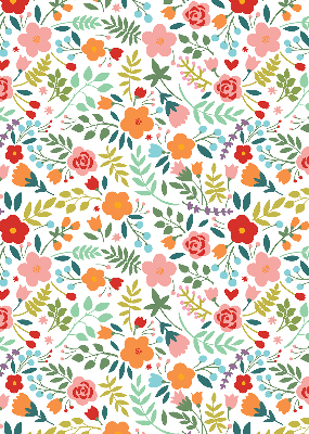 Rolgordijn voor het raam Geschilderde bloemen