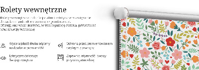 Rolgordijn voor het raam Geschilderde bloemen