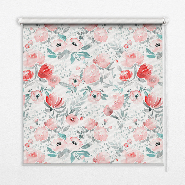 Rolgordijn verduisterend Roze klaproos