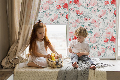 Rolgordijn verduisterend Roze klaproos