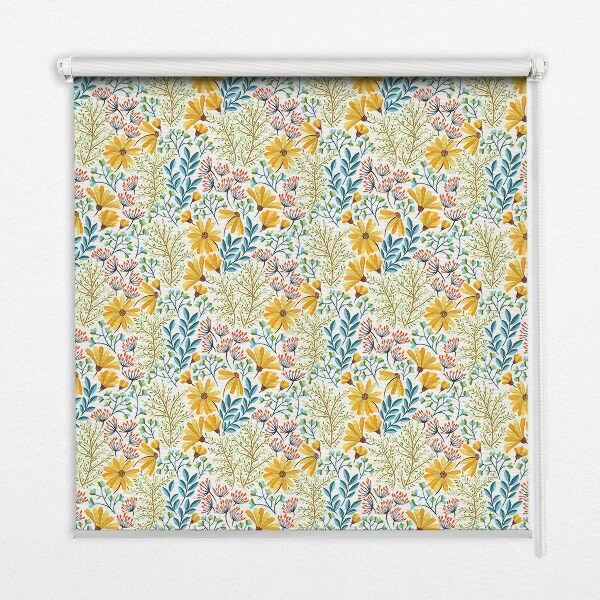 Rolgordijn voor het raam Bloemen