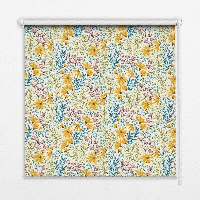 Rolgordijn voor het raam Bloemen