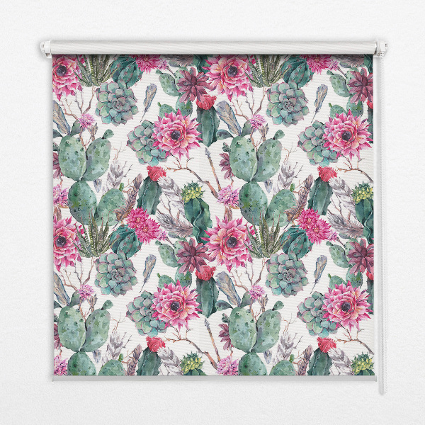 Rolgordijn voor het raam Cactusbloem