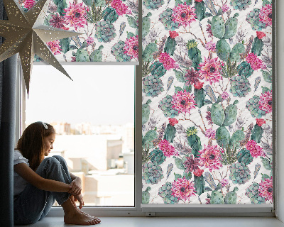 Rolgordijn voor het raam Cactusbloem