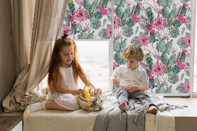 Rolgordijn voor het raam Cactusbloem