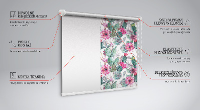 Rolgordijn voor het raam Cactusbloem