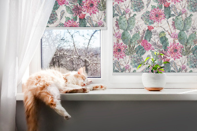 Rolgordijn voor het raam Cactusbloem