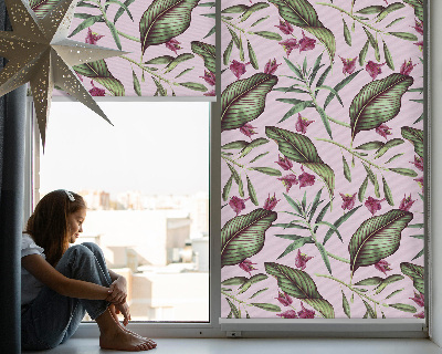 Rolgordijn voor het raam Tropische bladeren