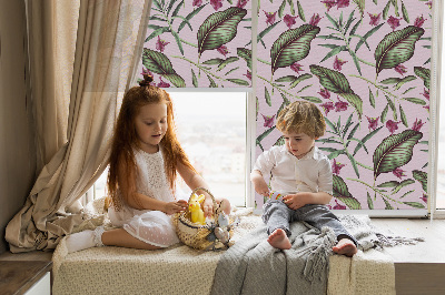 Rolgordijn voor het raam Tropische bladeren