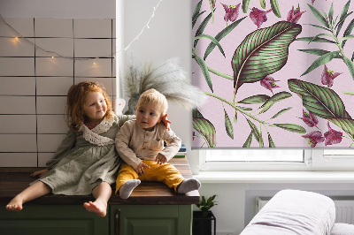 Rolgordijn voor het raam Tropische bladeren