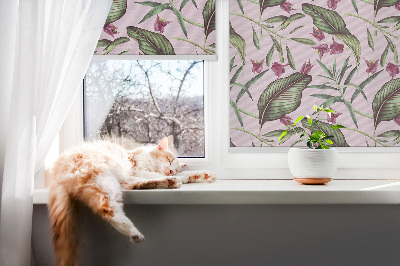 Rolgordijn voor het raam Tropische bladeren