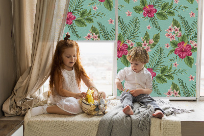 Rolgordijn voor het raam Exotische planten