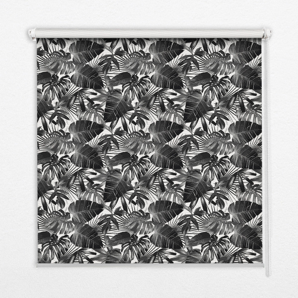 Rolgordijn voor het raam Grijze bladeren