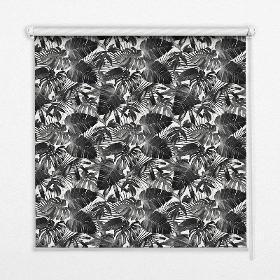 Rolgordijn voor het raam Grijze bladeren