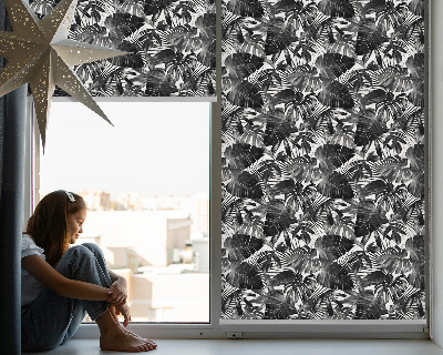 Rolgordijn voor het raam Grijze bladeren