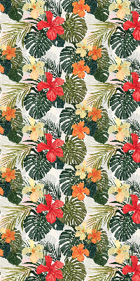 Rolgordijn verduisterend Tropische bloemen en bladeren