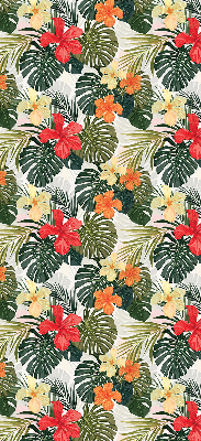 Rolgordijn verduisterend Tropische bloemen en bladeren