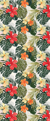 Rolgordijn verduisterend Tropische bloemen en bladeren