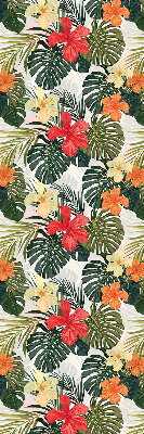 Rolgordijn verduisterend Tropische bloemen en bladeren