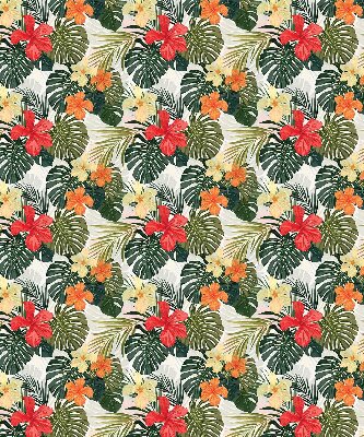 Rolgordijn verduisterend Tropische bloemen en bladeren