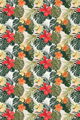 Rolgordijn verduisterend Tropische bloemen en bladeren