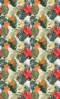 Rolgordijn verduisterend Tropische bloemen en bladeren