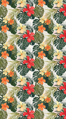 Rolgordijn verduisterend Tropische bloemen en bladeren