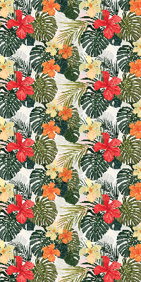 Rolgordijn verduisterend Tropische bloemen en bladeren