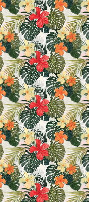 Rolgordijn verduisterend Tropische bloemen en bladeren