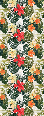 Rolgordijn verduisterend Tropische bloemen en bladeren