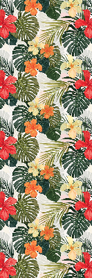 Rolgordijn verduisterend Tropische bloemen en bladeren