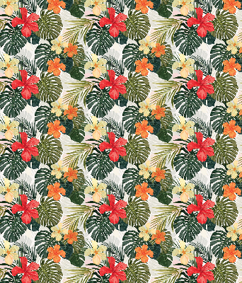 Rolgordijn verduisterend Tropische bloemen en bladeren