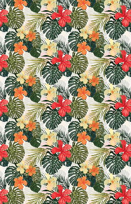 Rolgordijn verduisterend Tropische bloemen en bladeren