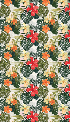 Rolgordijn verduisterend Tropische bloemen en bladeren