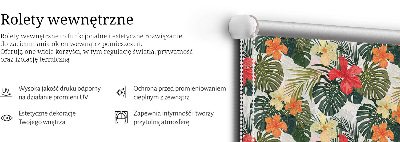 Rolgordijn verduisterend Tropische bloemen en bladeren